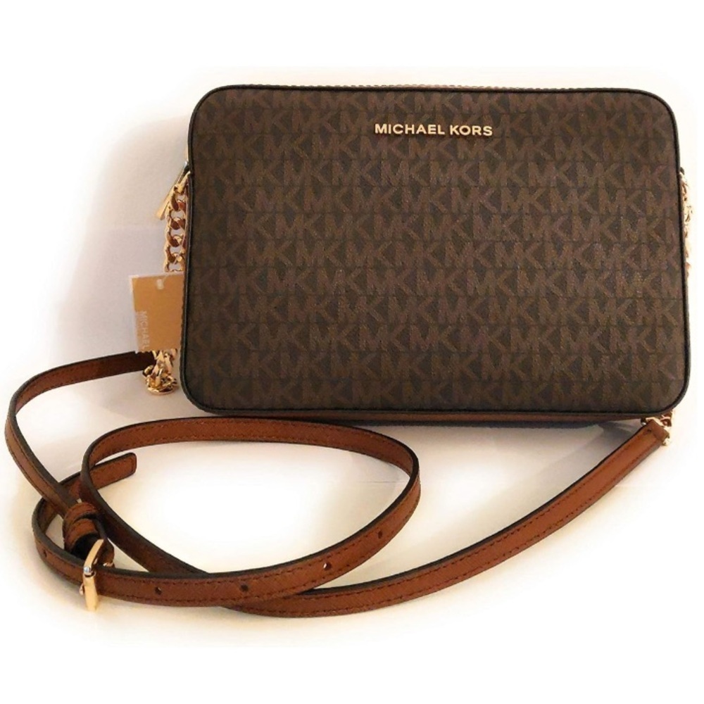 Michael Kors Women’s Brown Monogram Adjustable Strap Crossbody/Shoulder Bag |NEW - Picture 3 of 12